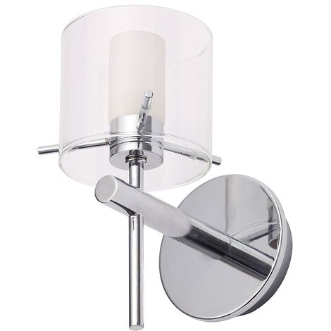 Litecraft Lincoln Wall Light Bathroom 1 Arm With Clear Shade - Polished Chrome