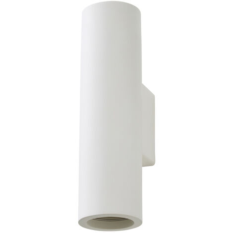 Litecraft Lomond Wall Light Plaster Up & Down Cylinder Indoor Fitting - White