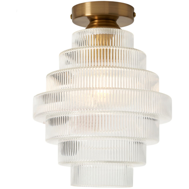 Image of Litecraft Louisa Flush Mounted Ribbed Tiered&hellip;