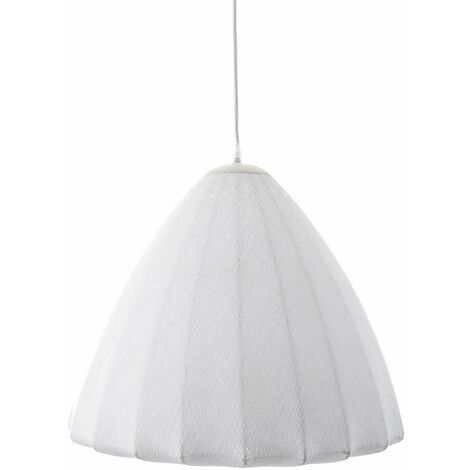 Litecraft Lunar Ceiling Pendant 1 Light With Fabric Shade - White