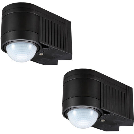 Litecraft Luton 360° PIR Motion Sensor Outdoor Corner Mount in Black - 2 Pack