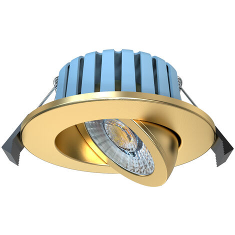 Litecraft Lydia Recessed Downlight 7 Watt LED Bathroom Tiltable Spotlight - Brass