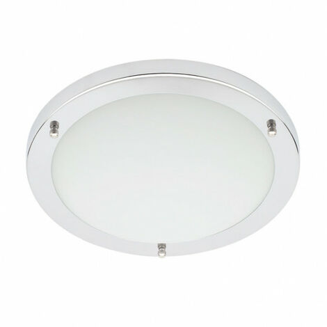 Litecraft Mari Ceiling Light Large Bathroom Flush IP44 Fitting - Polished Chrome