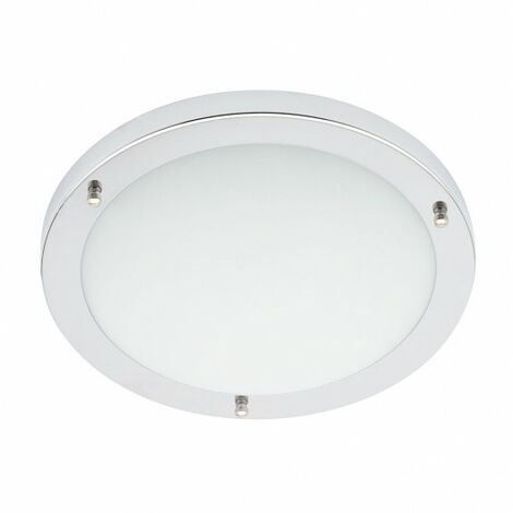 Litecraft Mari Ceiling Light Large Bathroom Flush IP44 Fitting - Polished Chrome