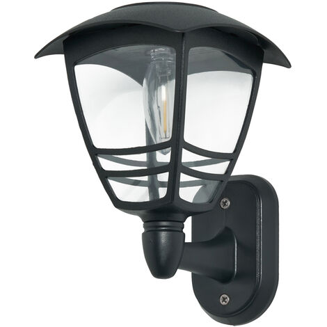 Litecraft Mateo Wall Light 1W Outdoor Solar Powered Garden LED Lantern - Black