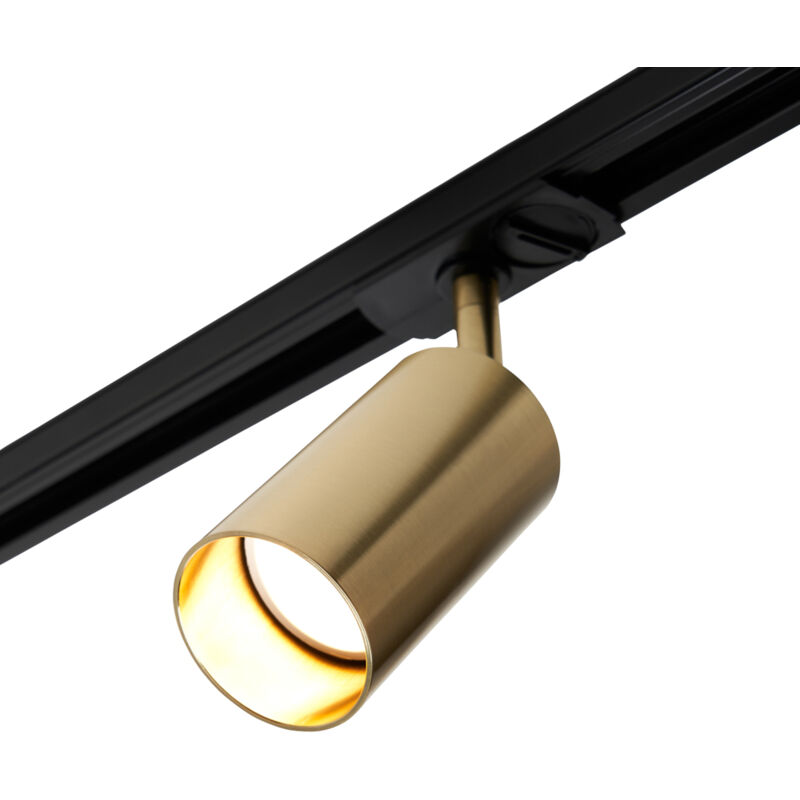 Mitchell Track Light Low Profile GU10 Adjustable Spotlight Head - Satin Brass - Litecraft