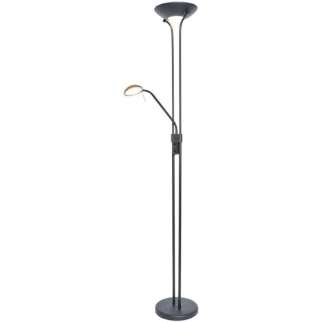 Litecraft Mother and Child LED Floor Lamp 2 Light Uplighter - Satin Black