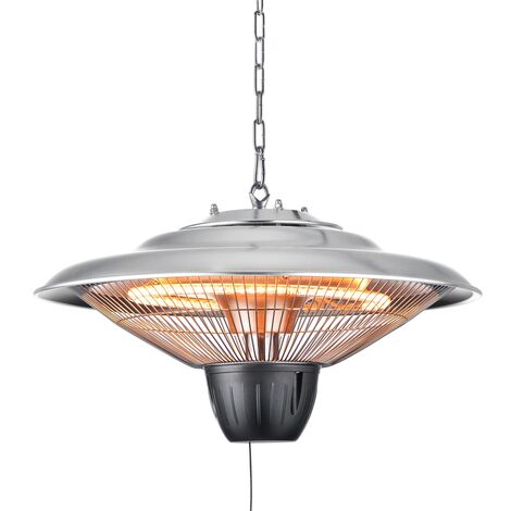 Litecraft Patio Heater 1500 Watt Outdoor Ceiling Pendant Garden Fitting - Silver
