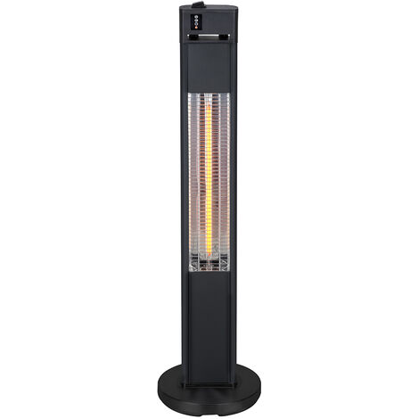 Litecraft Patio Heater 1600 Watt Outdoor Floor Standing Garden Fitting - Black