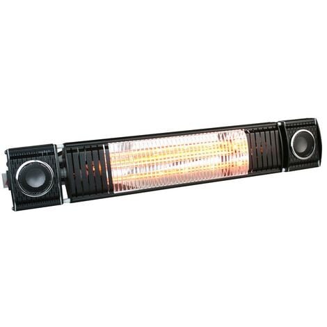 Litecraft Patio Heater 2000W Wall Mount Outdoor IPX5 Rated Fitting - Black