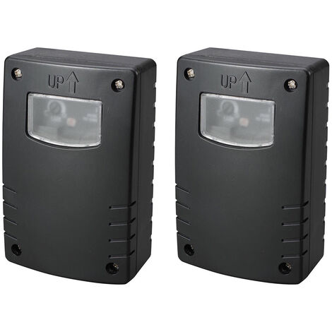 Litecraft Photocell Sensor Outdoor IP44 Rated Security Fitting in Black - 2 Pack