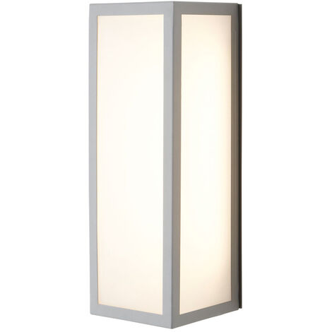 Litecraft Pictor Wall Light LED Box Lantern Outdoor IP44 Rated Fitting - Silver