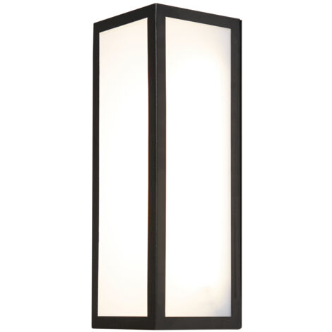 Litecraft Pictor Wall Light Outdoor Box Lantern IP44 13.5W Integrated LED - Black
