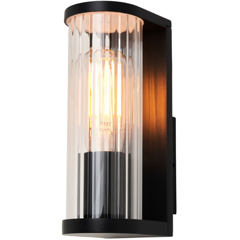 Image of Litecraft Portia Wall Light Outdoor Ribbed&hellip;