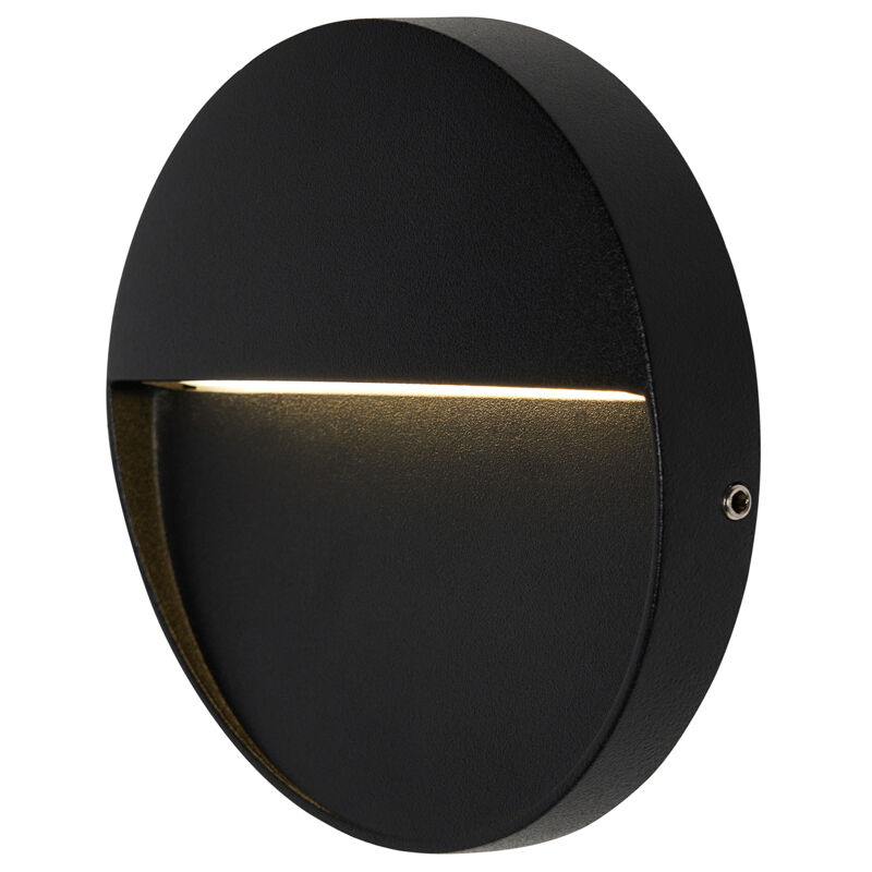 Rafi Wall Light Outdoor Round 11cm 3W Integrated led Fitting - Black - Litecraft