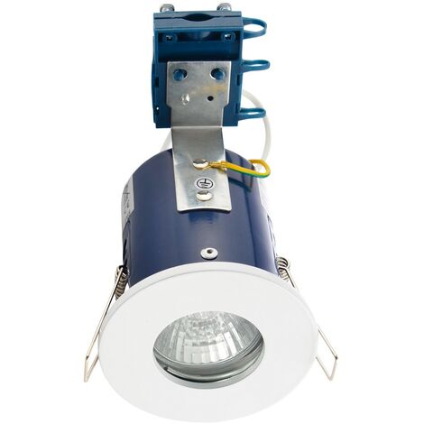 Litecraft Recessed Downlight Fire Rated Fixed IP65 Ceiling Spotlight - White