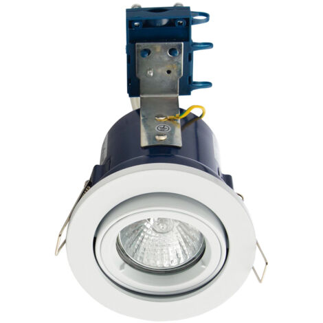 Litecraft Recessed Downlight Fire Rated IP20 Tiltable Spotlight White - 2 Pack