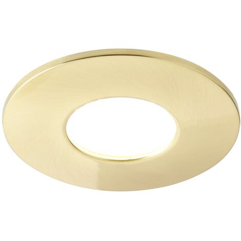 Litecraft Recessed Downlight Fire Rated LED Fixed Ceiling Spotlight - Satin Brass
