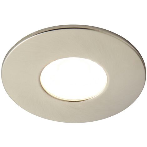Litecraft Recessed Downlight Fire Rated LED Fixed Ceiling Spotlight - Satin Nickel