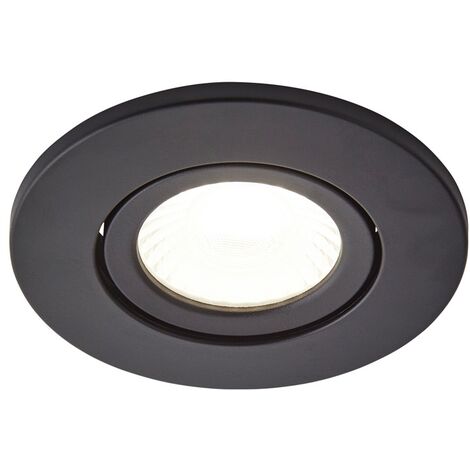 Litecraft Recessed Downlight Fire Rated Tiltable Spotlight - Satin Black