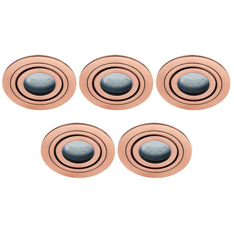 Litecraft Recessed Downlights IP65 Rated Tiltable Spotlights in Copper - 5 Pack