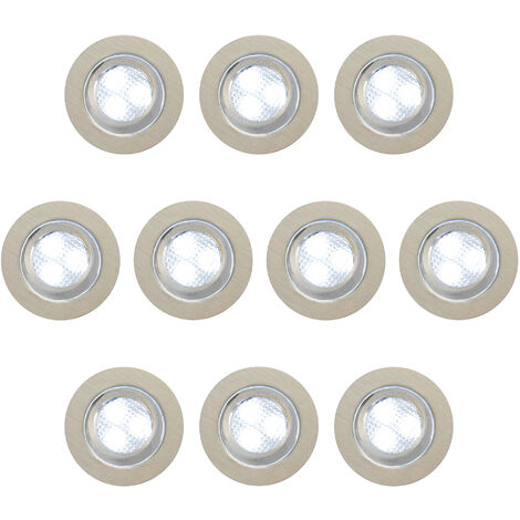 Litecraft Recessed Plinth Light Kitchen & Outdoor Fitting in Steel - 10 Pack