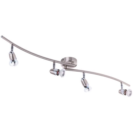 Litecraft Ronja Spotlight Bar Ceiling 4 Light with LED Bulbs - Brushed Chrome