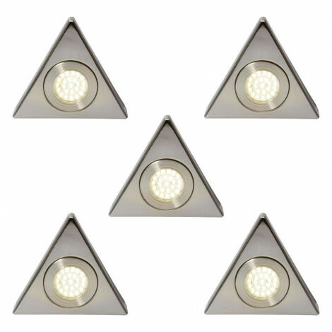Litecraft Scott Under Cabinet LED Light Warm White Fitting in Nickel - 5 Pack