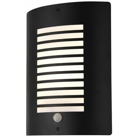 Litecraft Sigma Wall Light Outdoor Lantern With PIR Motion Sensor - Black