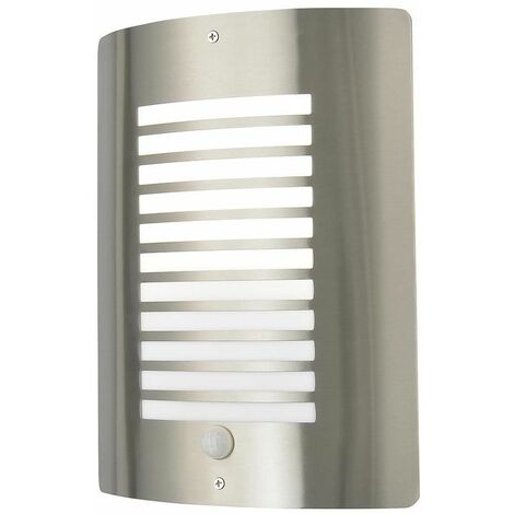Litecraft Sigma Wall Light Outdoor Lantern With PIR Sensor - Stainless Steel