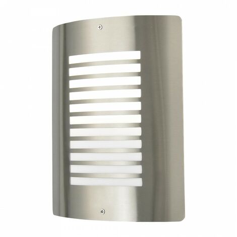 Litecraft Sigma Wall Light Slatted IP44 Rated Outdoor Lantern - Stainless Steel