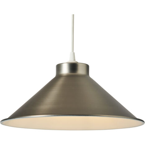 Litecraft Simo Light Shade Fisherman Style Easy Fit Metal Lampshade - Pewter