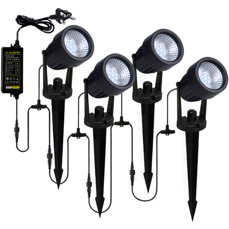 Litecraft Sitka Spike Light Kit 3W IP65 LED With Photocell In Black - 4 Pack