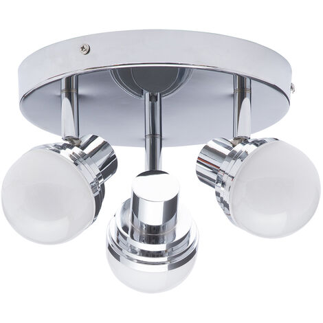 Litecraft Skipton Spotlight Plate Bathroom IP44 3 Arm Fitting - Polished Chrome