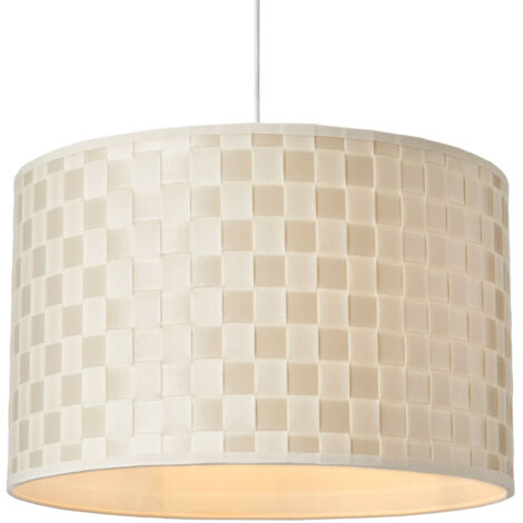 Litecraft Sovin Light Shade 35cm Woven Easy Fit Drum Ceiling Lampshade - Ivory