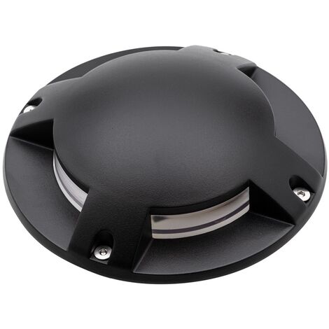 Litecraft Surface Mount Ground Drive Over Light Outdoor IP67 Rated 4 Way - Black