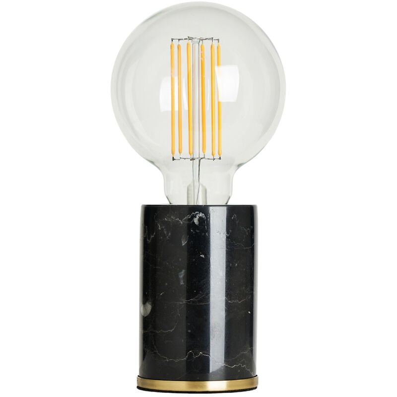 Litecraft - Table Lamp Black Marble E27 Base - Brass