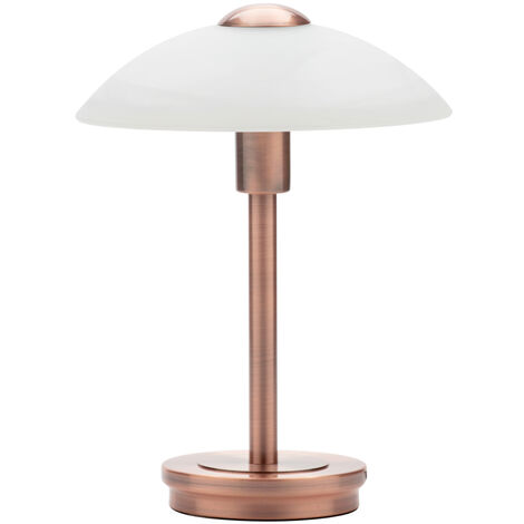 Litecraft Table Lamp Touch Sensitive Base With Alabaster Shade - Antique Copper