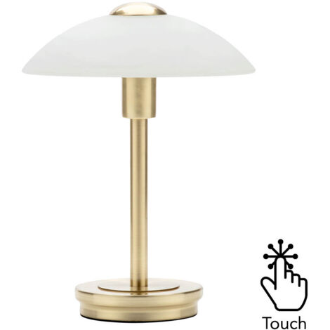Litecraft Table Lamp Touch Sensitive Base With Alabaster Shade - Satin Brass