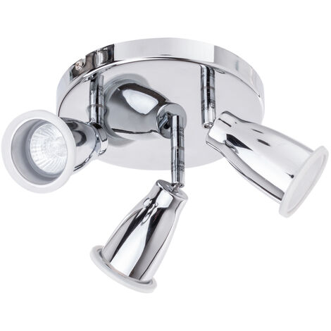 Litecraft Taurus Spotlight Plate Bathroom Adjustable 3 Light in Polished Chrome