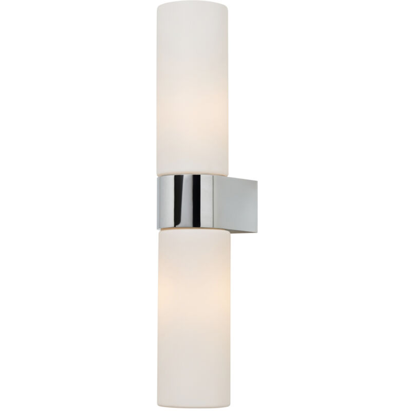 Tierra Bathroom IP44 Wall Light With Opal Glass Shades - Polish Chrome - Litecraft