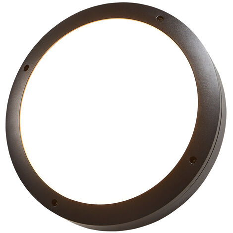 Litecraft Torio Wall Light Outdoor IP65 Rated Round Bulkhead Fitting - Black