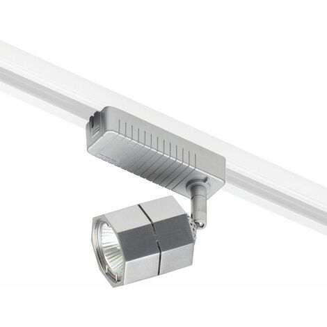 Litecraft Track Light Spotlight Head MR16 Adjustable Hexagonal Fitting - Silver