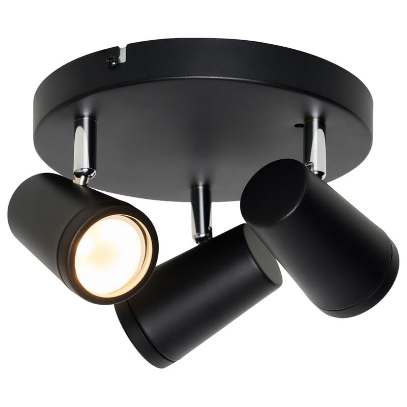 Trisha Spotlight Plate Bathroom GU10 Adjustable 3 Light - Matte Black - Litecraft