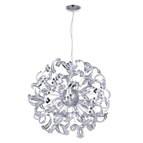 Litecraft Twirl Ceiling Pendant 12 Light With Crystal Effect Shade – Chrome