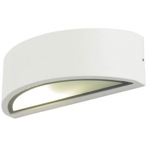 Litecraft Up & Down Curved Outdoor Industrial Style Wall Light - White