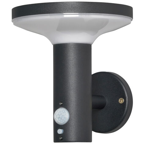 Litecraft Uris Outdoor Solar Powered Wall Light With PIR Motion Sensor - Black