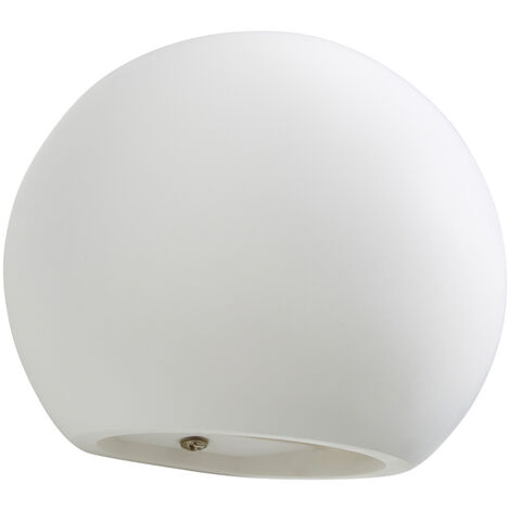 Litecraft Vane Wall Light Plaster Up & Down Round Indoor Fitting - White