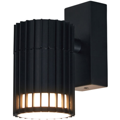 Litecraft Veda Wall Light Outdoor Ribbed Up or Down IP65 Fitting - Anthracite
