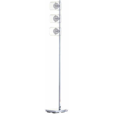 Litecraft Verona Floor Lamp With Glass & Wire Ball Shades - Polished Chrome